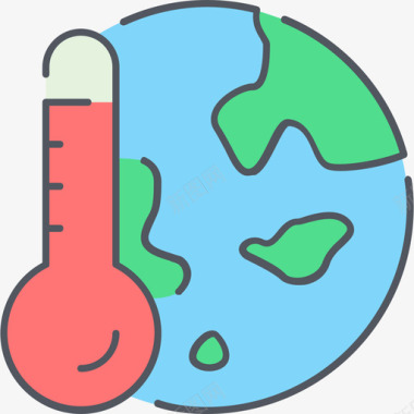 全球变暖生态学13色彩图标图标