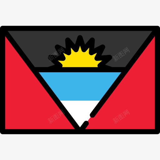 安提瓜和巴布达旗帜收藏矩形图标svg_新图网 https://ixintu.com 安提瓜和巴布达 旗帜收藏 矩形