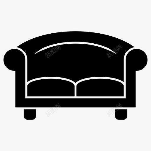 沙发双人床家具图标svg_新图网 https://ixintu.com 双人床 家具 家庭家具 座椅 沙发