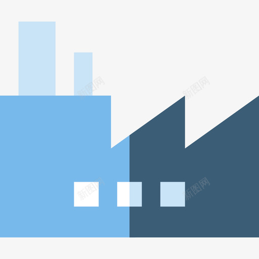 工厂商业元素3平面图标svg_新图网 https://ixintu.com 商业元素3 工厂 平面