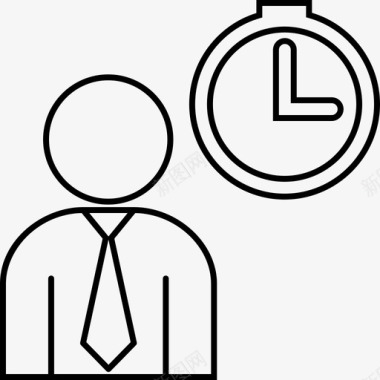 工作时间时钟行政人员图标图标