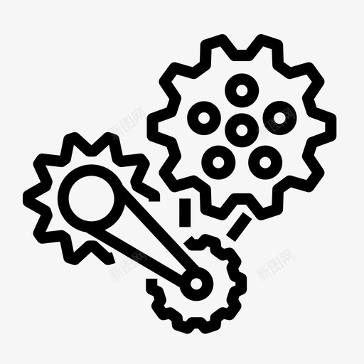 齿轮工程机器图标svg_新图网 https://ixintu.com 工程 教育 机器 齿轮