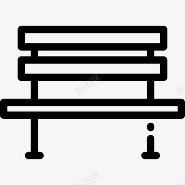 长凳城市元素5线性图标图标