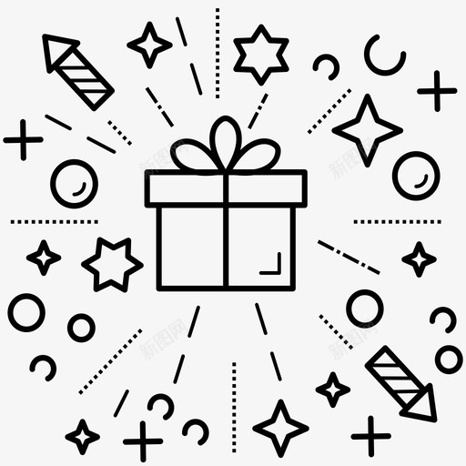 圣诞礼物黑色礼物盒圣诞礼物盒图标svg_新图网 https://ixintu.com 圣诞礼物 圣诞礼物盒 黑色礼物盒