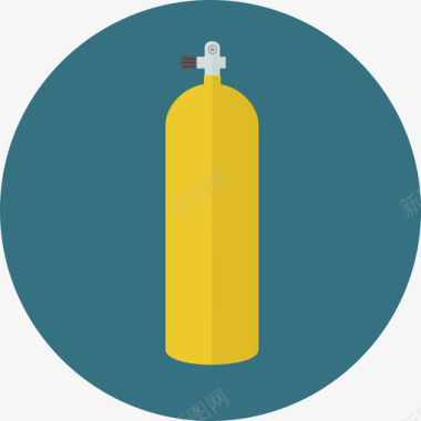 氧气罐水肺潜水圆形平板图标图标