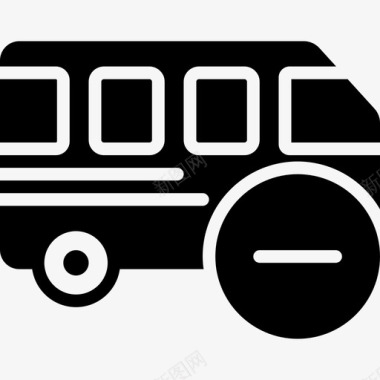 公共汽车5号运输车加油图标图标