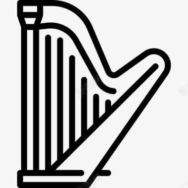 竖琴乐器2线性图标图标