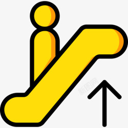 黄色扶梯自动扶梯酒店服务5黄色图标高清图片