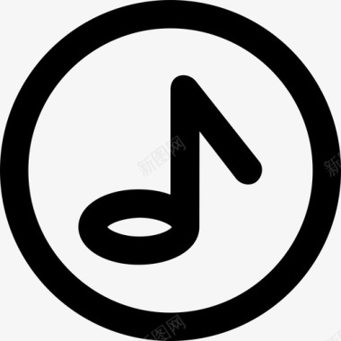 音符音乐图标系列粗体圆形图标