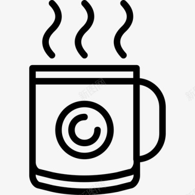 咖啡杯咖啡店7直线型图标图标