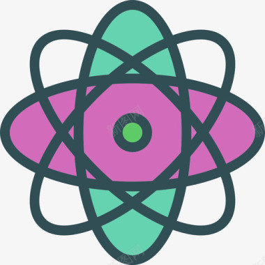 原子科学7线性颜色图标图标