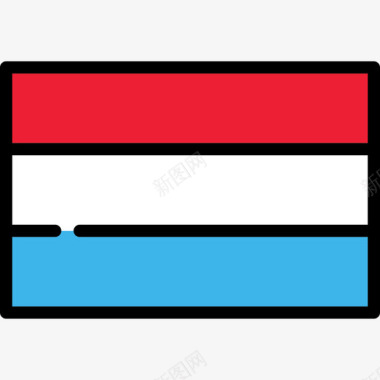 卢森堡旗帜收藏长方形图标图标