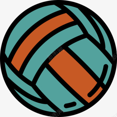 排球运动图标2线性颜色图标