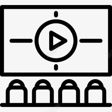 电影电影元素2线性图标图标