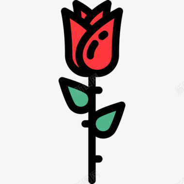 玫瑰园艺3线性颜色图标图标