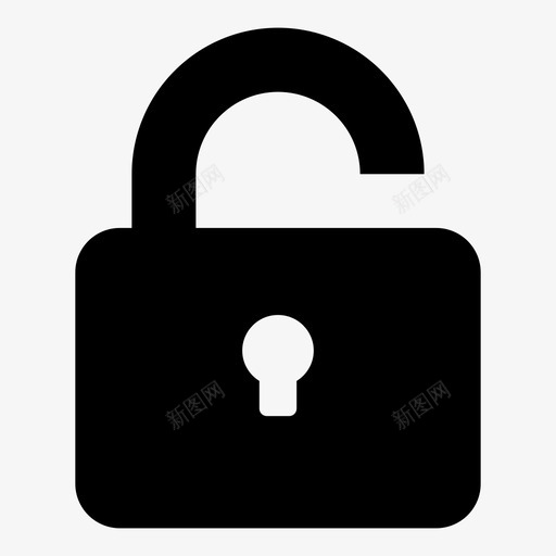 解锁释放挂锁图标svg_新图网 https://ixintu.com 安全 挂锁 解锁 释放