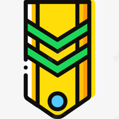 V形军徽黄色图标图标