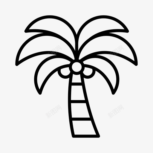 棕榈树烧烤海滩图标svg_新图网 https://ixintu.com 夏天 棕榈树 海滩 烧烤 食物