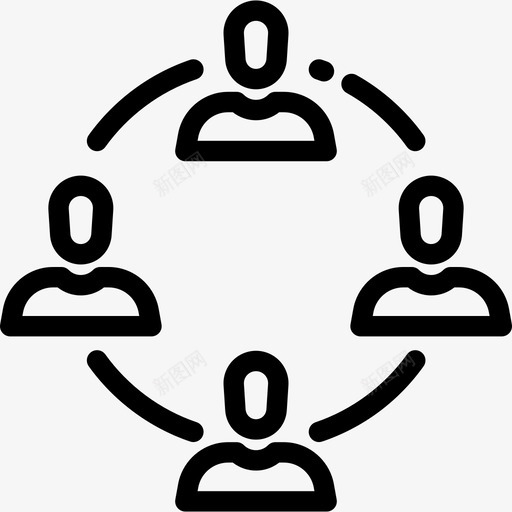 团队合作企业管理2直线型图标svg_新图网 https://ixintu.com 企业管理2 团队合作 直线型