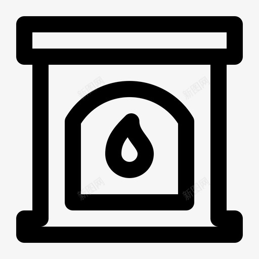 壁炉砖壁炉舒适图标svg_新图网 https://ixintu.com 壁炉 室内 家具线图标集 砖壁炉 舒适