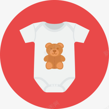 婴儿服装婴儿怀孕圆形平面图标图标