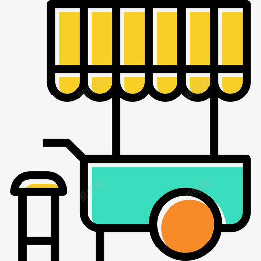 街头食品零售线性颜色图标svg_新图网 https://ixintu.com 线性颜色 街头食品 零售