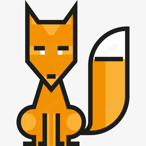 狐狸动物2线性颜色图标svg_新图网 https://ixintu.com 动物2 狐狸 线性颜色