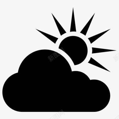日出云彩多云天气图标图标