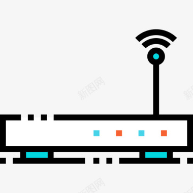 Wifi信号通信和媒体6线性颜色图标图标