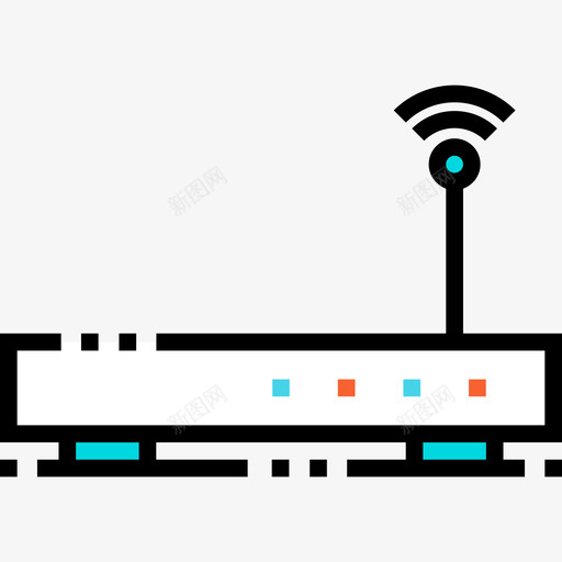 Wifi信号通信和媒体6线性颜色图标svg_新图网 https://ixintu.com Wifi信号 线性颜色 通信和媒体6