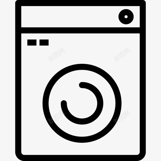 洗衣机家用和家具元件直列式图标svg_新图网 https://ixintu.com 家用和家具元件 洗衣机 直列式