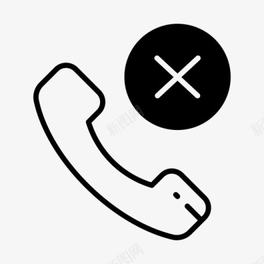 呼叫被拒绝通信电话图标图标