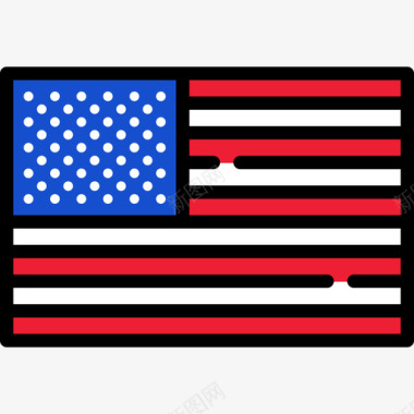 美国国旗收藏矩形图标图标