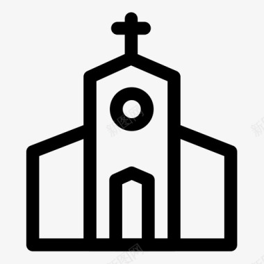 教堂建筑房地产图标图标