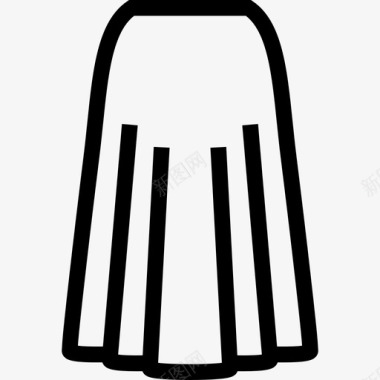 裙子时尚元素线性图标图标
