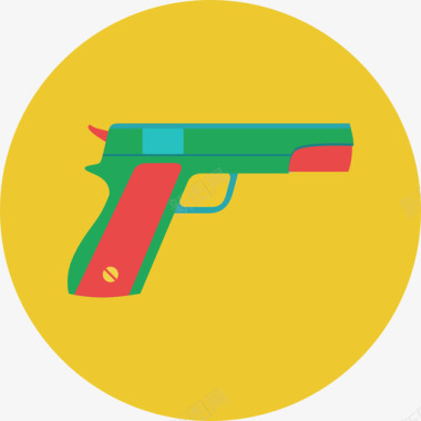 枪玩具2圆形平面图标图标