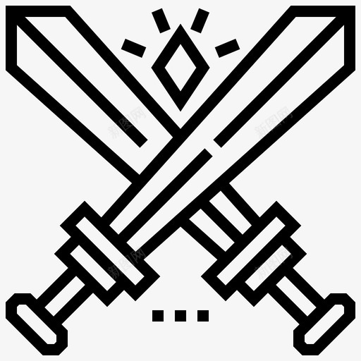 剑战斗骑士图标svg_新图网 https://ixintu.com 剑 战斗 武器 游戏元素线 骑士