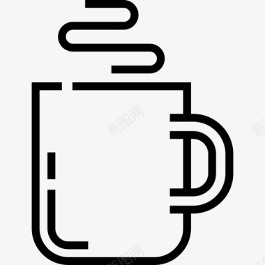 咖啡杯秋季6线性图标图标
