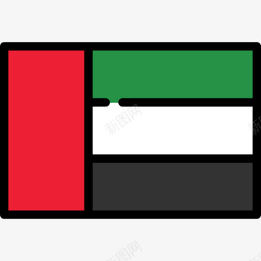 阿拉伯联合酋长国旗帜收藏矩形图标图标