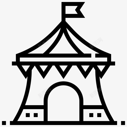 帐篷马戏团集市图标svg_新图网 https://ixintu.com 帐篷 表演 集市 马戏团 马戏团元素线