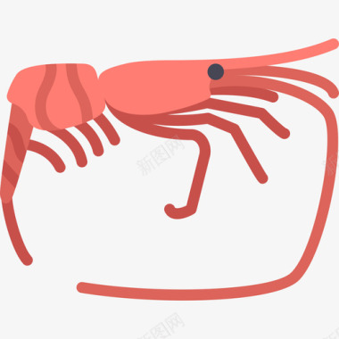 虾动物19扁平图标图标
