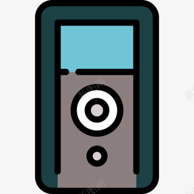 音乐播放器通信与媒体3线性颜色图标图标