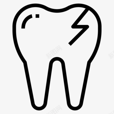 断牙裂牙牙科图标图标