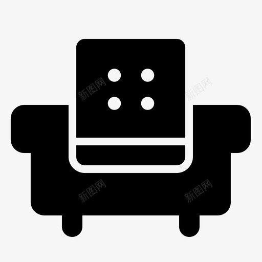 沙发椅子座椅图标svg_新图网 https://ixintu.com 不动产实心 坐椅 座椅 椅子 沙发
