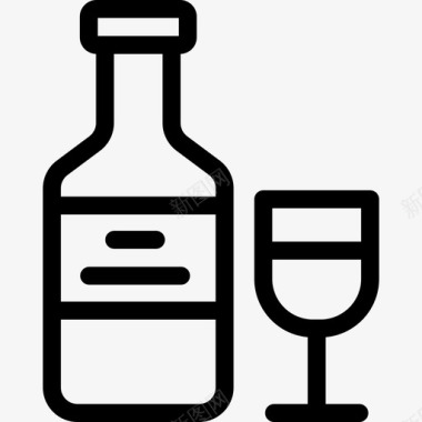 葡萄酒感恩节9直系图标图标