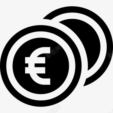 欧元硬币商业货币图标图标