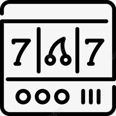 老虎机游戏2直线型图标图标