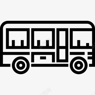 公共汽车城市5直线图标图标