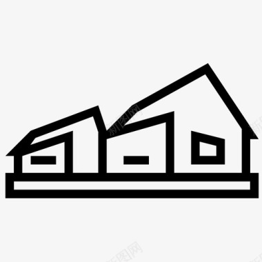 房屋建筑物平房图标图标
