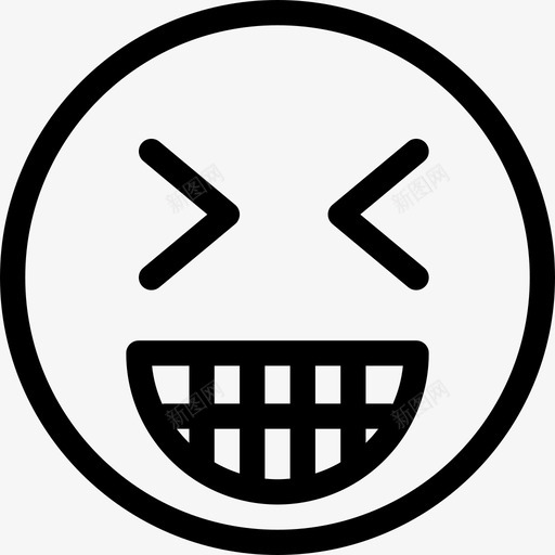 笑表情符号收集线性图标svg_新图网 https://ixintu.com 笑 线性 表情符号收集